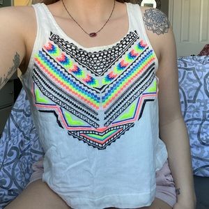 Rainbow Aztec & White Tank